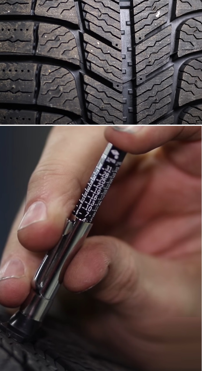 Измерение протектора шины 