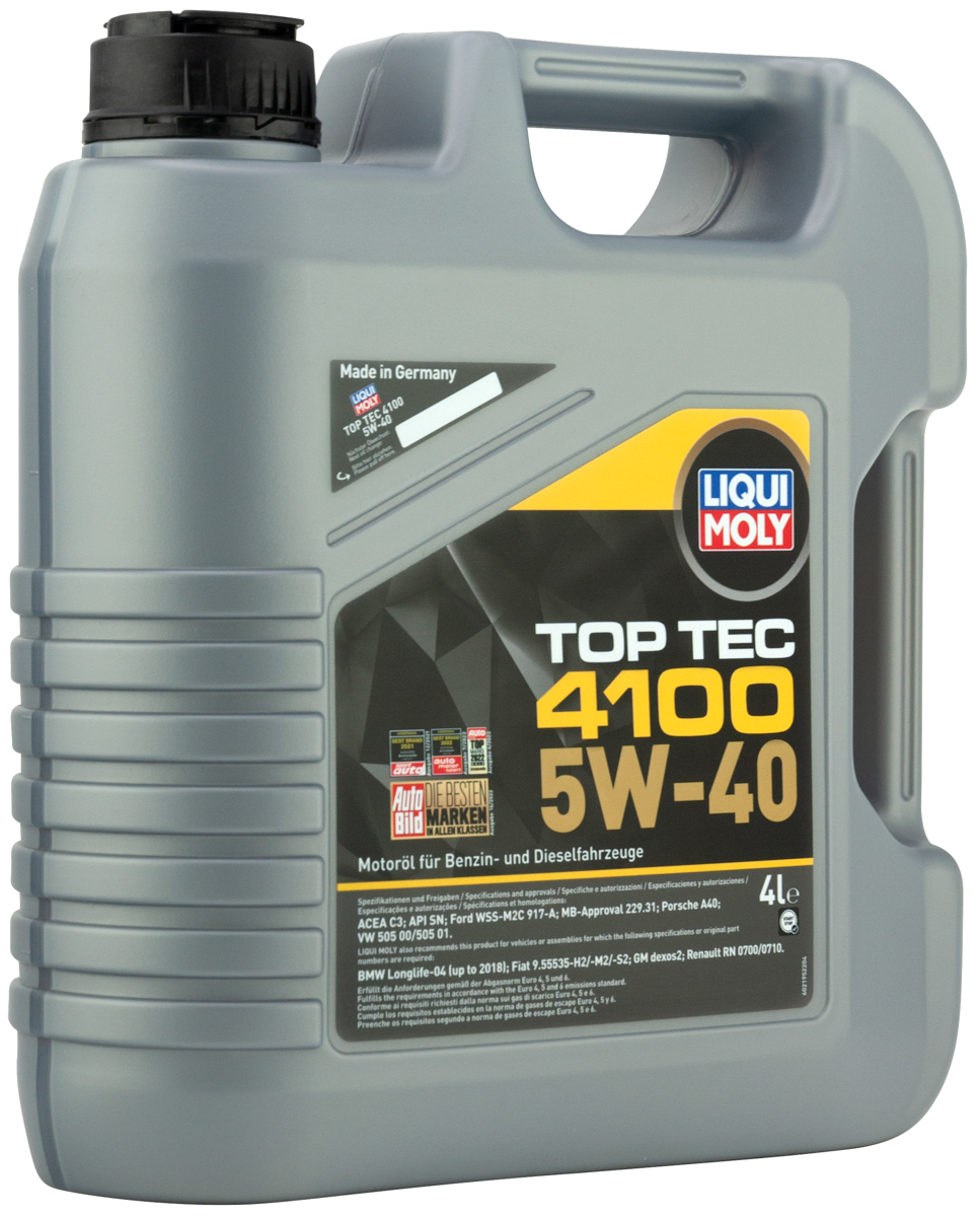 Моторное масло Liqui Moly Top Tec 4100 5W40, hc-синтетическое, 4л