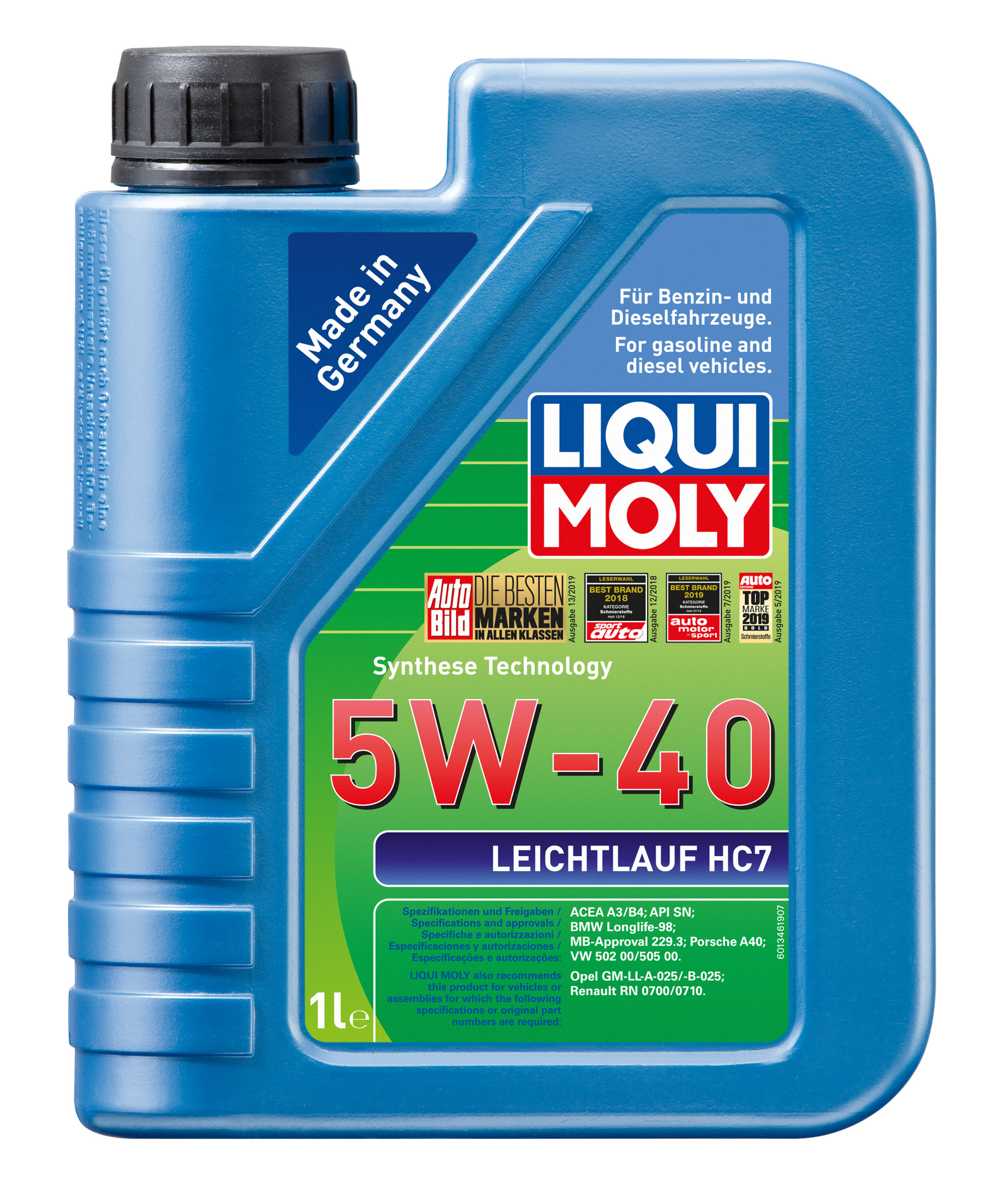 Моторное масло Liqui Moly Leichtlauf HC 7 5W40 hc-синтетическое 1л