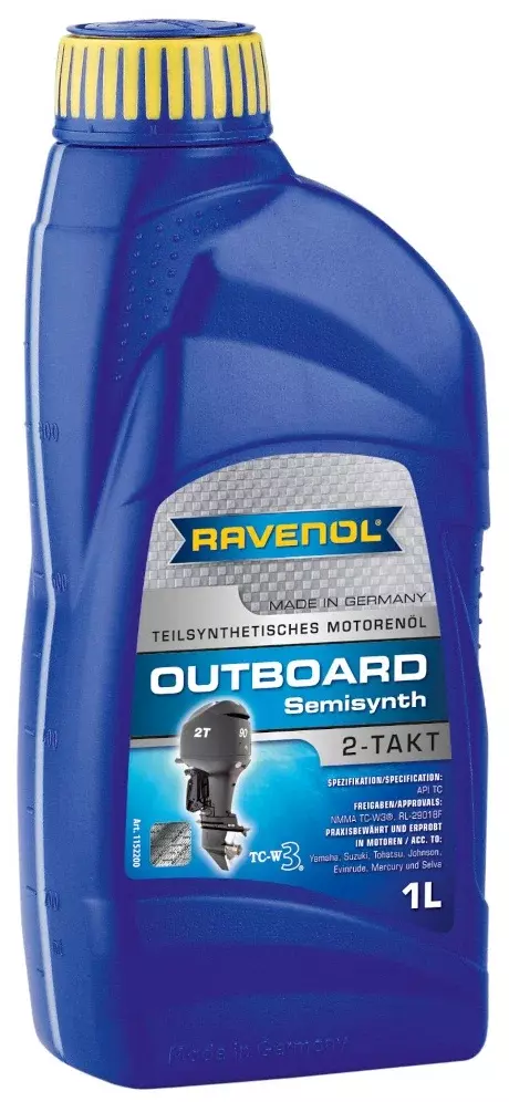 Полусинтетическое моторное масло RAVENOL Outboardoel 2T Teilsynth, 1 л