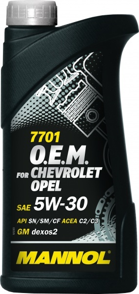 Mannol 7701 O.E.M. 5W-30 API SN/SM/CF- Синтетическое моторное масло для OPEL, CHEVROLET, DAEWOO, GM, SAAB