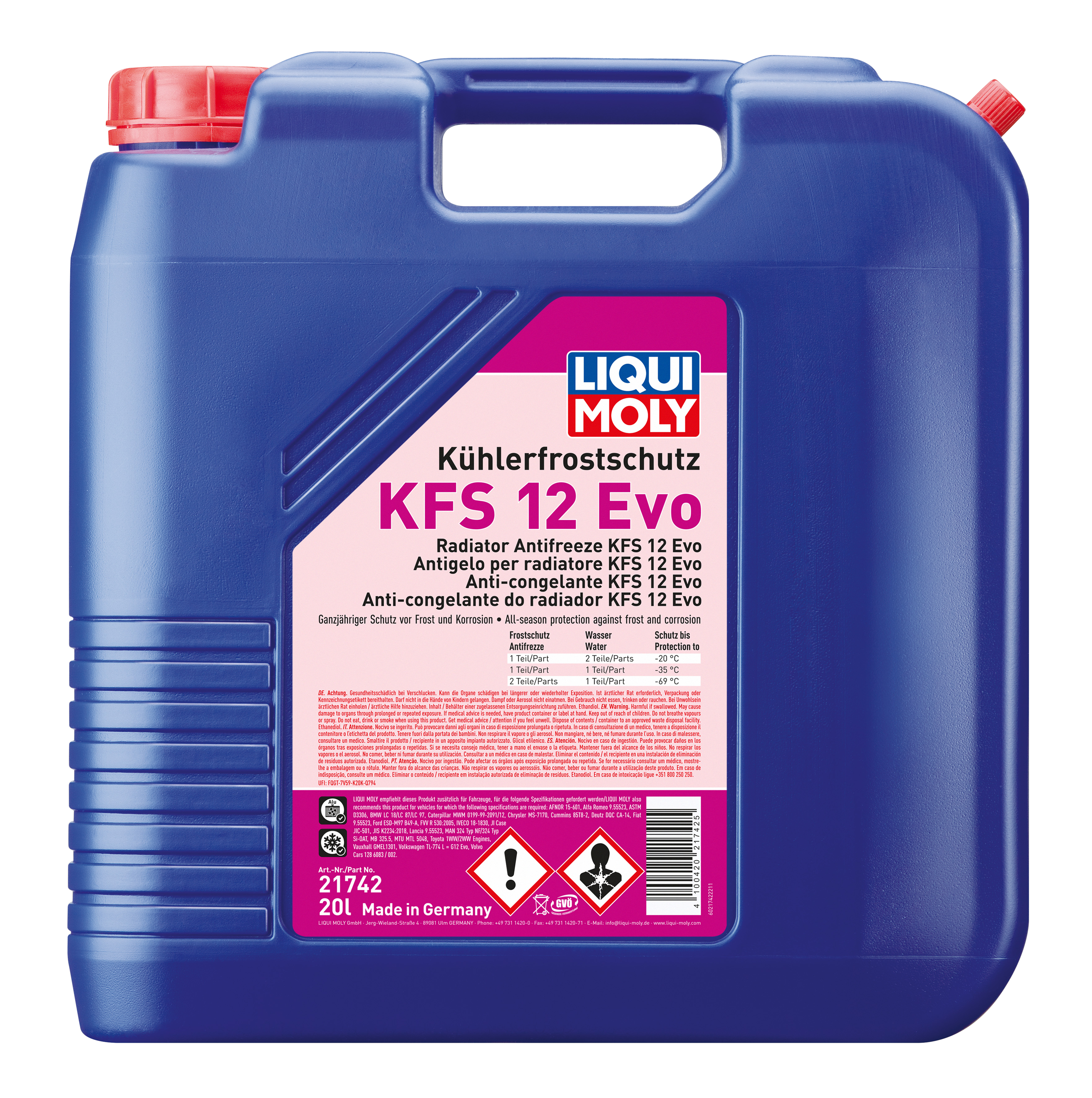 Антифриз-концентрат Liqui Moly Kühlerfrostschutz KFS 12 Evo красный 20л