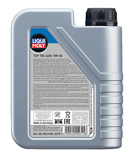 Моторное масло Liqui Moly Top Tec 4600 5W30 hc-синтетическое 1л