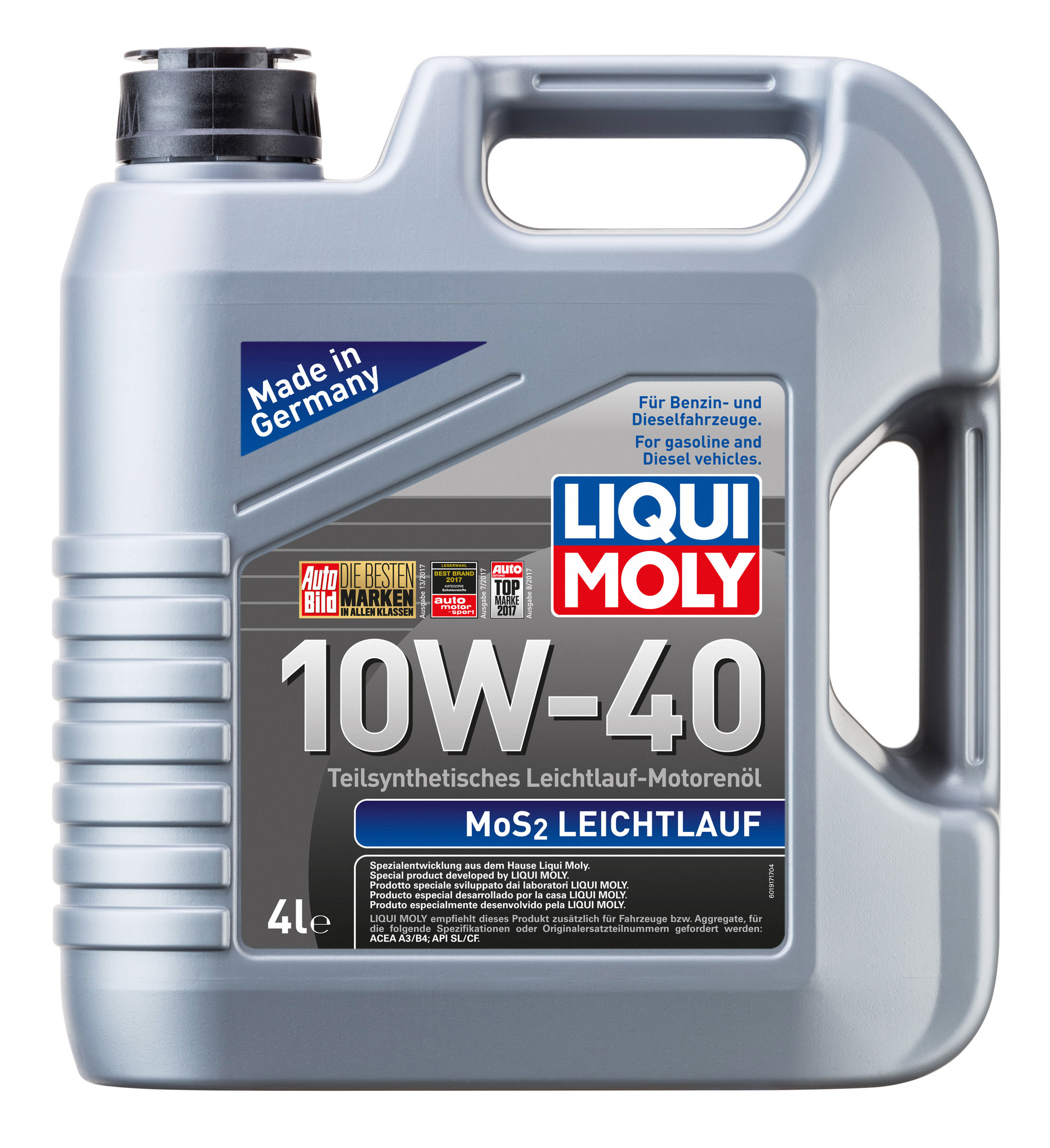 Моторное масло Liqui Moly MoS2 Leichtlauf 10W40 полусинтетическое 4л