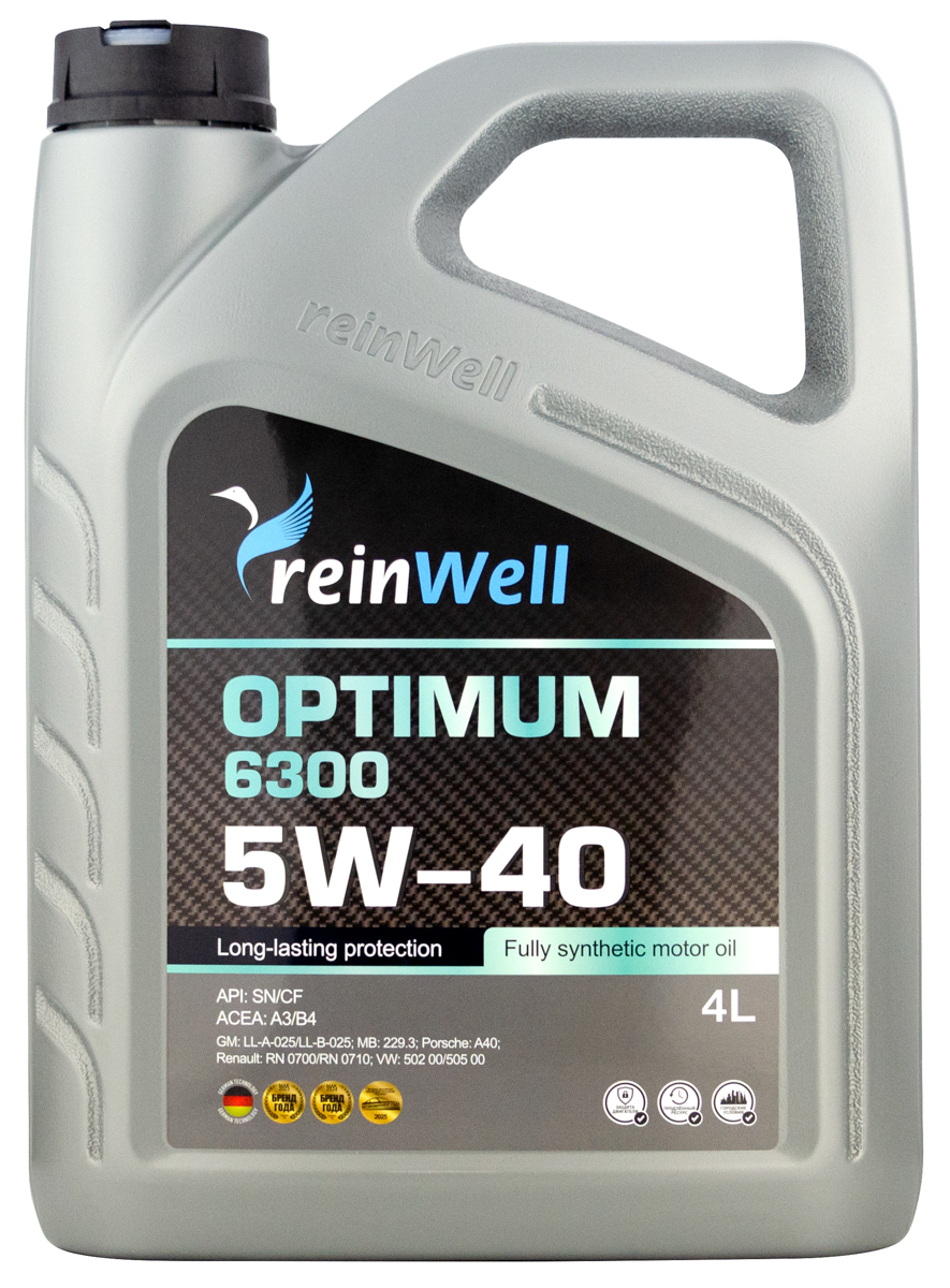 Моторное масло Reinwell OPTIMUM 6300 5W-40 синтетическое 4л