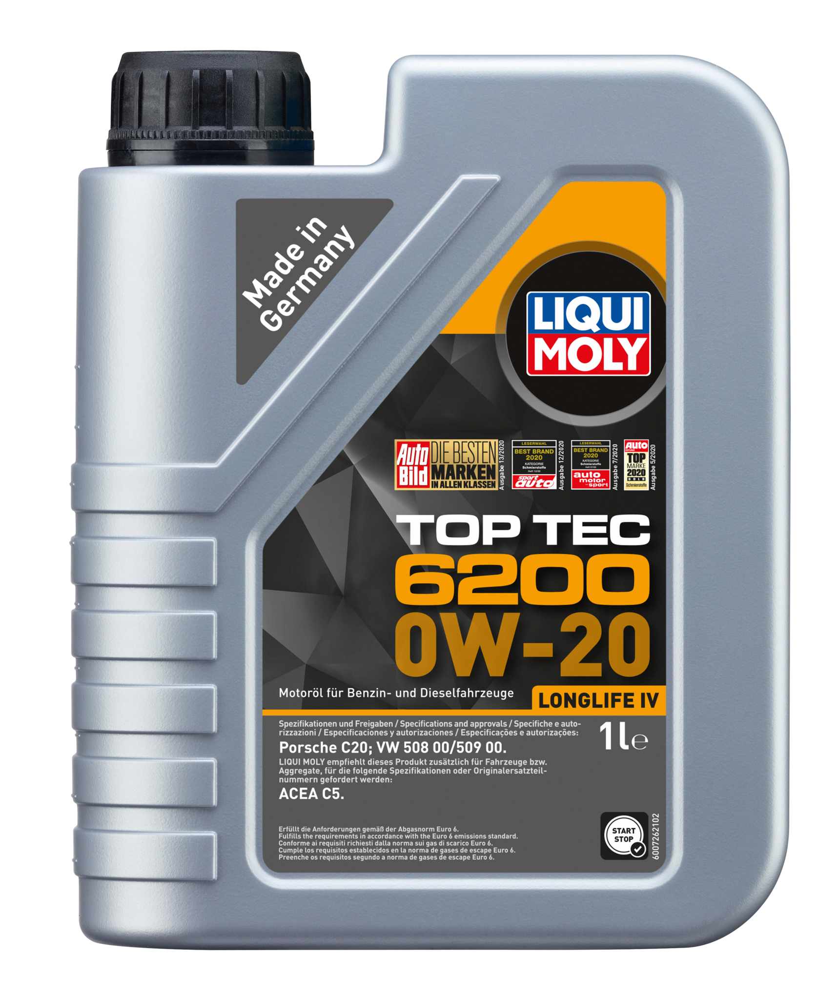 Моторное масло НС-синтетическое LIQUI MOLY Top Tec 6200 0W20 1л