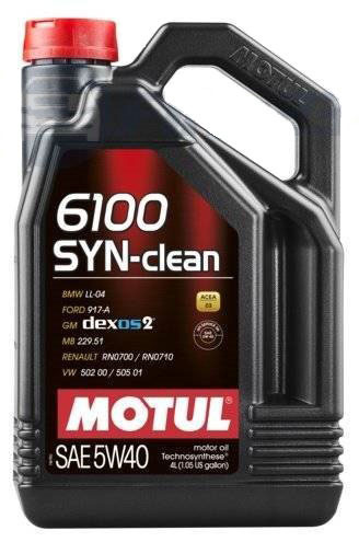 Моторное масло Motul 6100 SYN-clean 5W40 синтетическое 5л