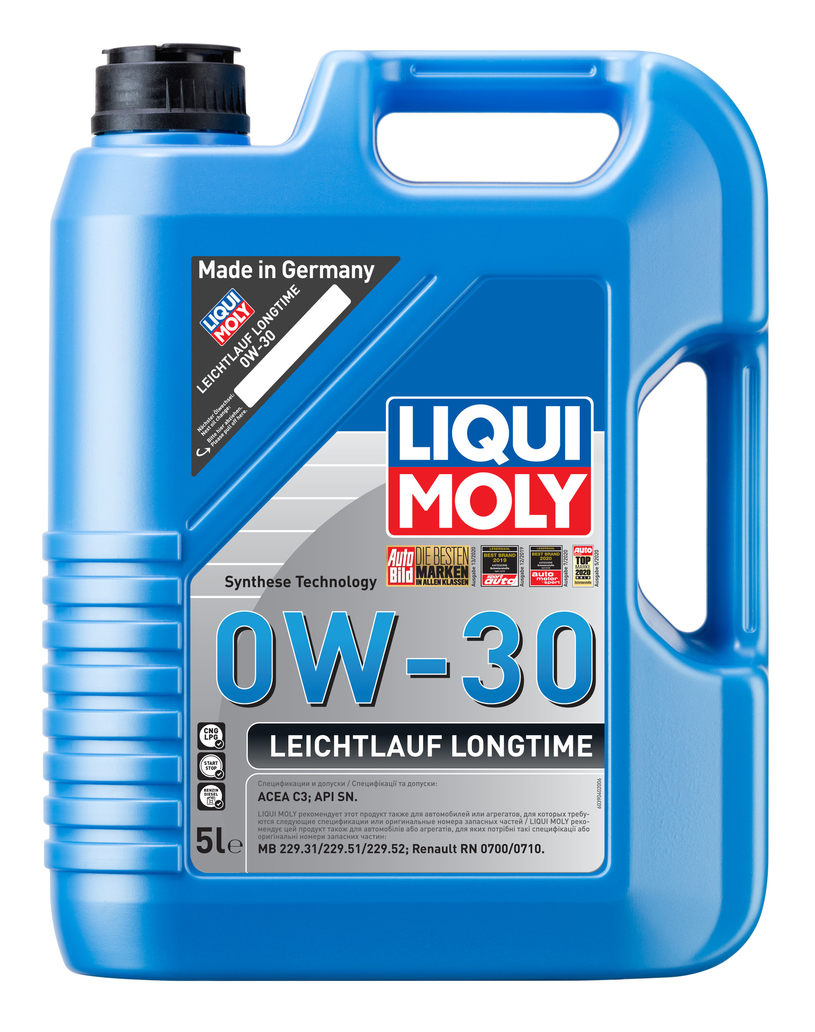 Моторное масло Liqui Moly Leichtlauf Longtime 0W30 hc-синтетическое 5л