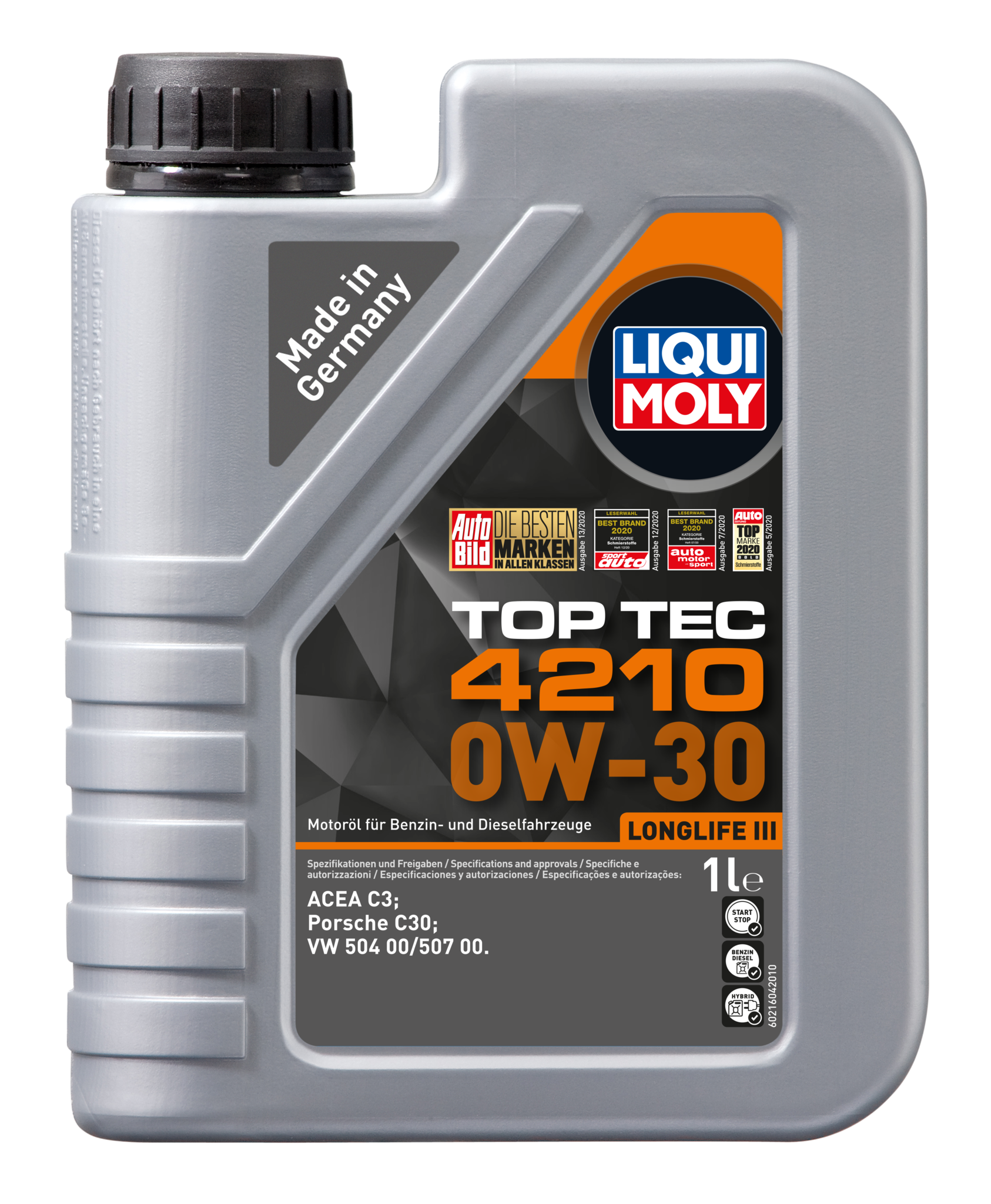 Liqui Moly Top Tec 4210 0W30 НС-синтетическое моторное масло для автомобилей Концерна VAG (1л)