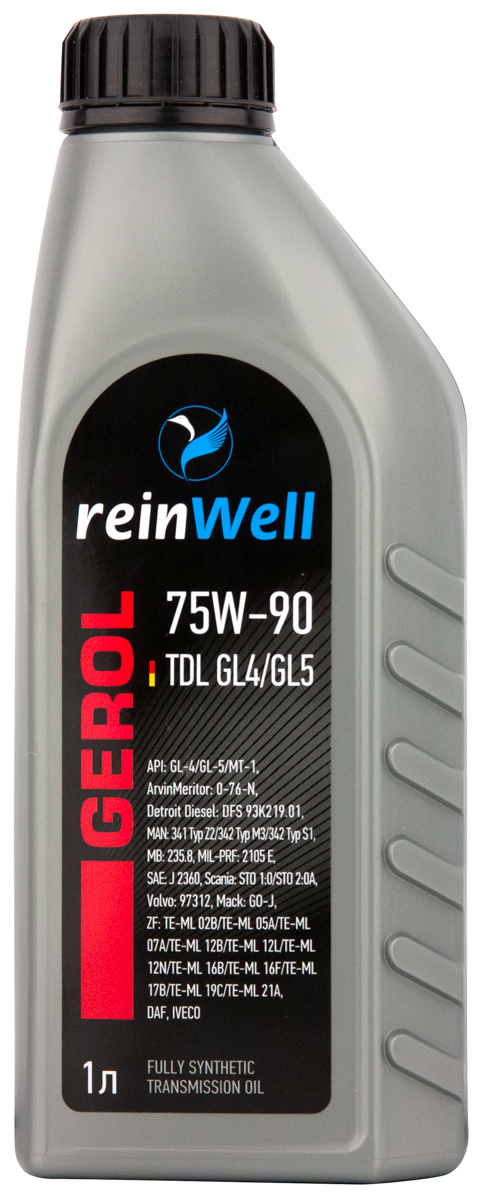Трансмиссионное масло ReinWell GEROL 75W-90 TDL GL4/GL5 синтетическое 1л