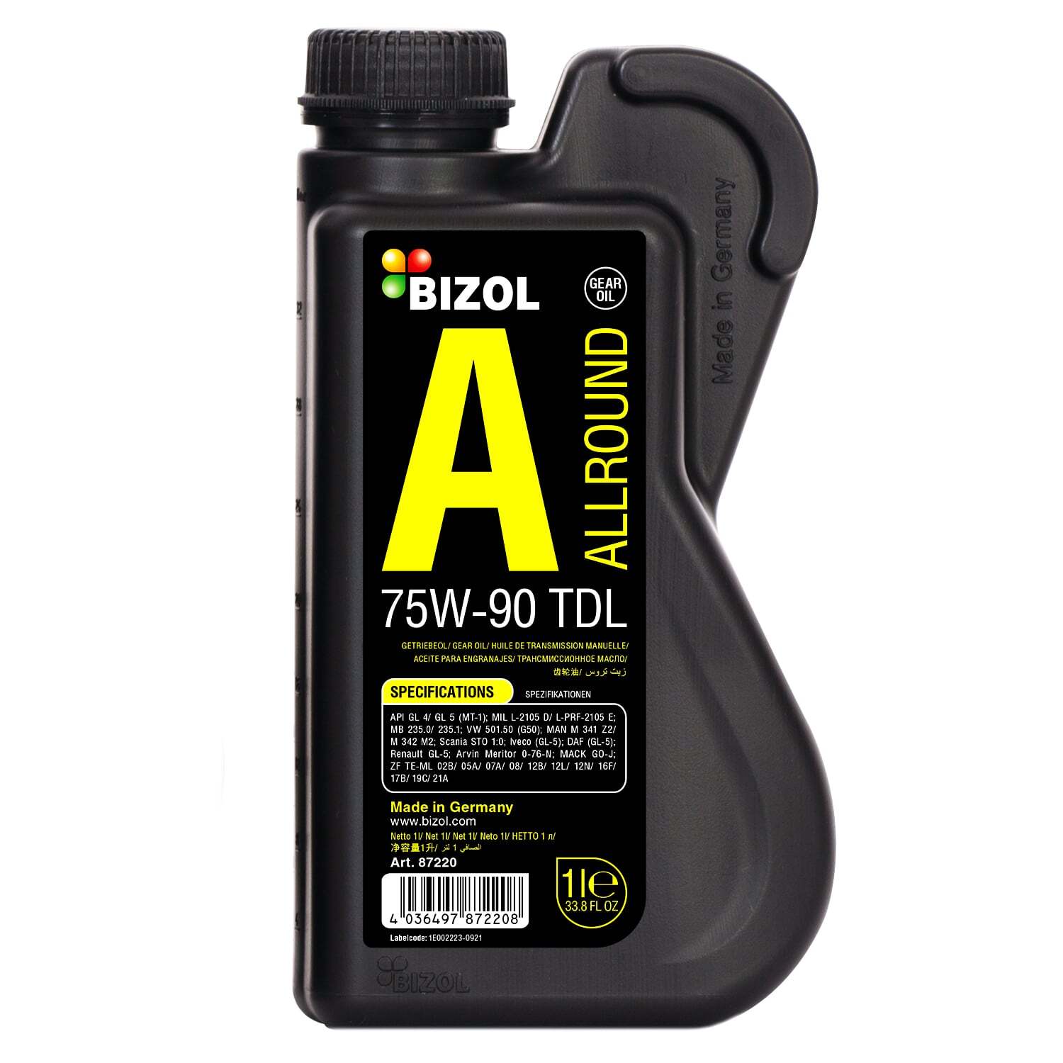 Трансмиссионное масло BIZOL Allround Gear Oil TDL 75W-90 GL-4/GL-5/MT-1 1л