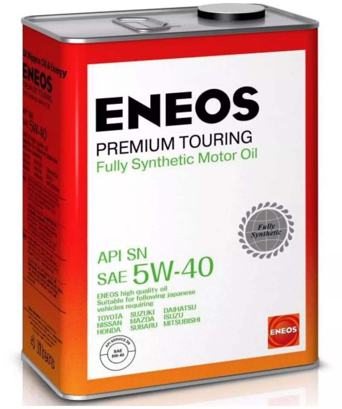 Синтетическое моторное масло ENEOS Premium Touring SN 5W-40, 4 л