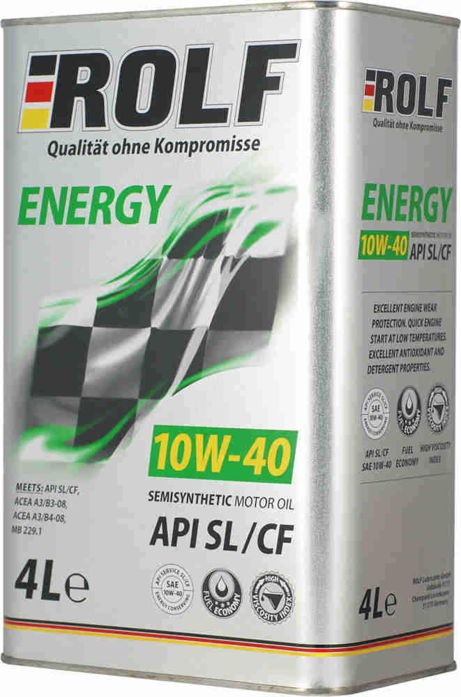 Моторное масло ROLF Energy 10W-40 SL/CF, полусинтетическое, 4л