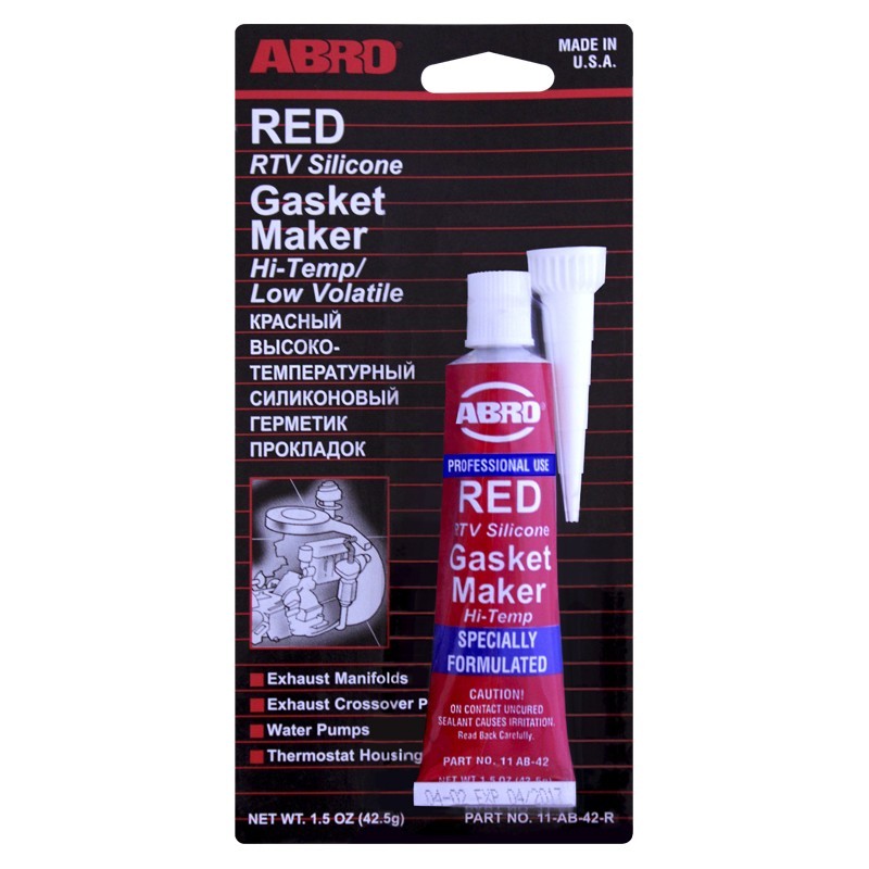 ABRO RED Gasket Maker(42,5г) -  Герметик силиконовый (красный)