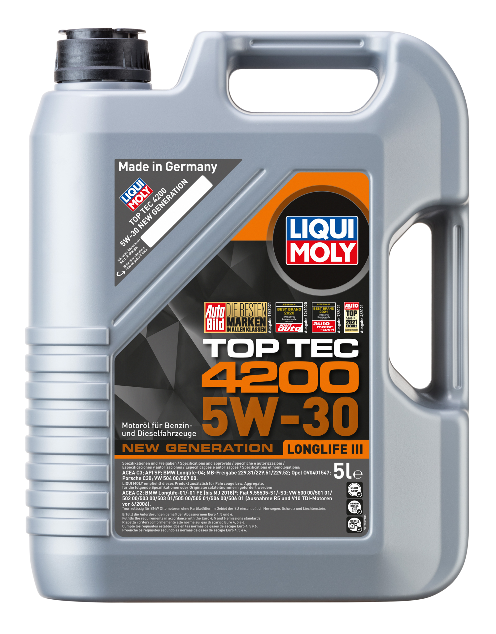 Моторное масло Liqui Moly Top Tec 4200 5W30  hc-синтетическое 5л