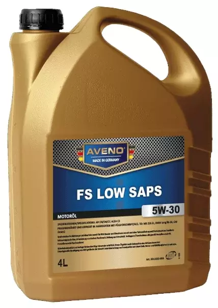 Синтетическое моторное масло AVENO FS Low SAPS 5W-30, 4 л