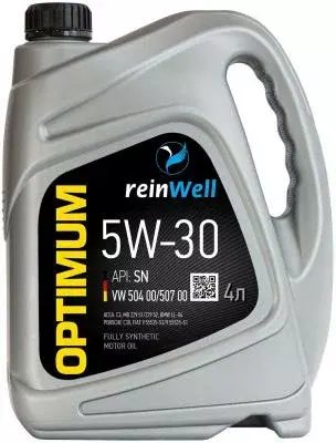 Моторное масло ReinWell 5W-30 API SN, VW 504.00/507.00 4л