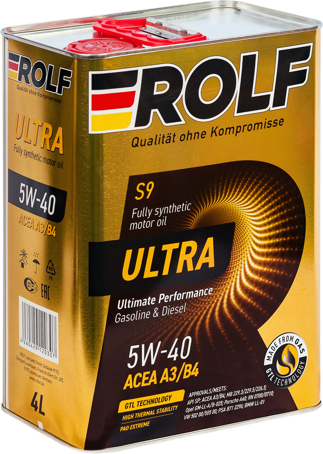 Моторное масло ROLF ULTRA 5W-40 A3/B4 SP, (металл), синтетическое 4л