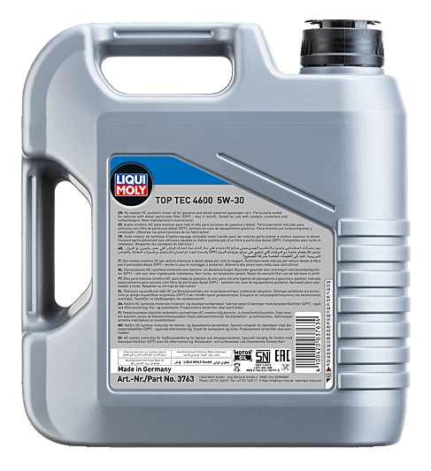 Масло моторное LIQUI MOLY Top Tec 4600 5W-30 НС-синтетическое, 4л