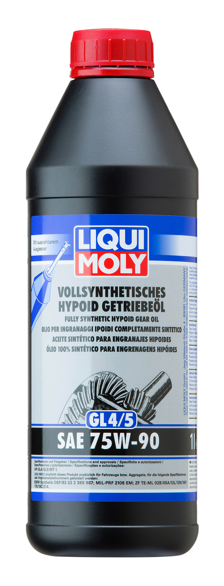 Трансмиссионное масло Liqui Moly Vollsynthetisches Hypoid Getriebeoil 75W90 синтетическое 1л