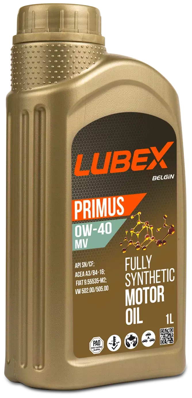 Синтетическое моторное масло LUBEX PRIMUS MV 0W-40, 1 л, 1 кг