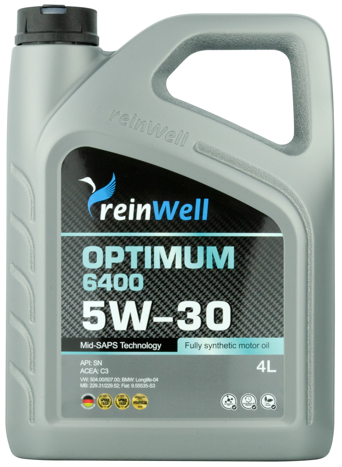 Моторное масло Reinwell OPTIMUM 6400 5W-30 синтетическое 4л