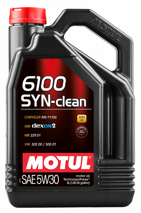 Моторное масло Motul 6100 SYN-Clean 5W30 синтетическое 4л