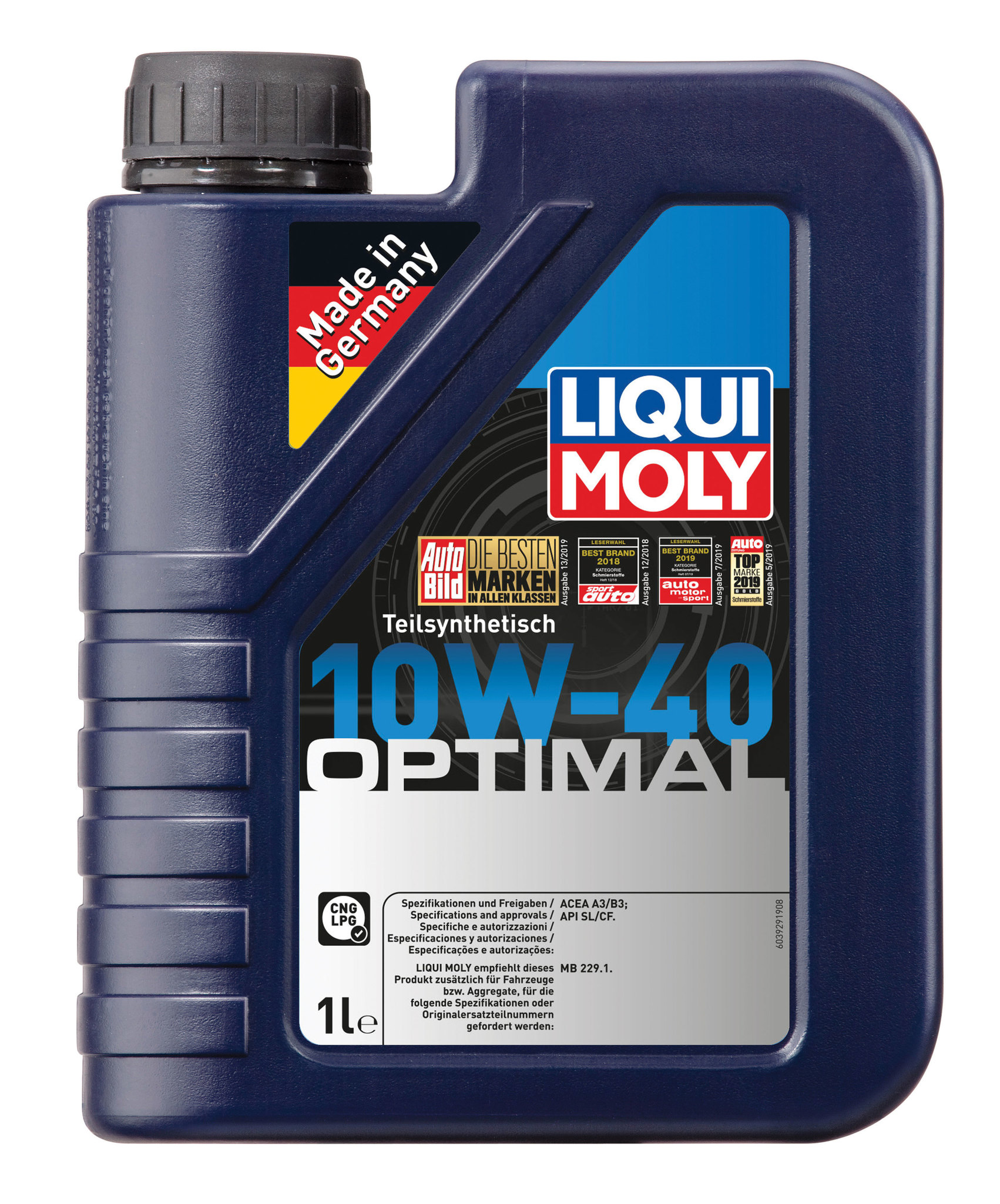 Моторное масло Liqui Moly Optimal 10W40 полусинтетическое 1л