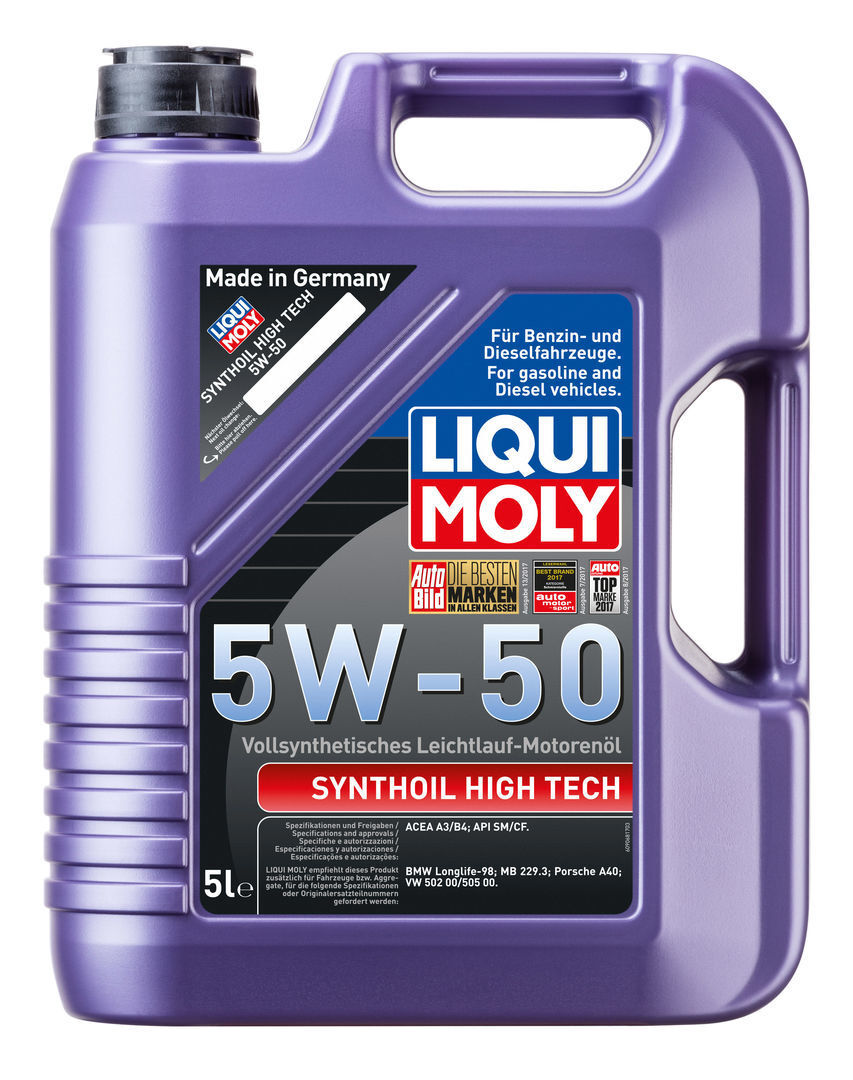 Моторное масло Liqui Moly Synthoil High Tech 5W50 синтетическое 5л