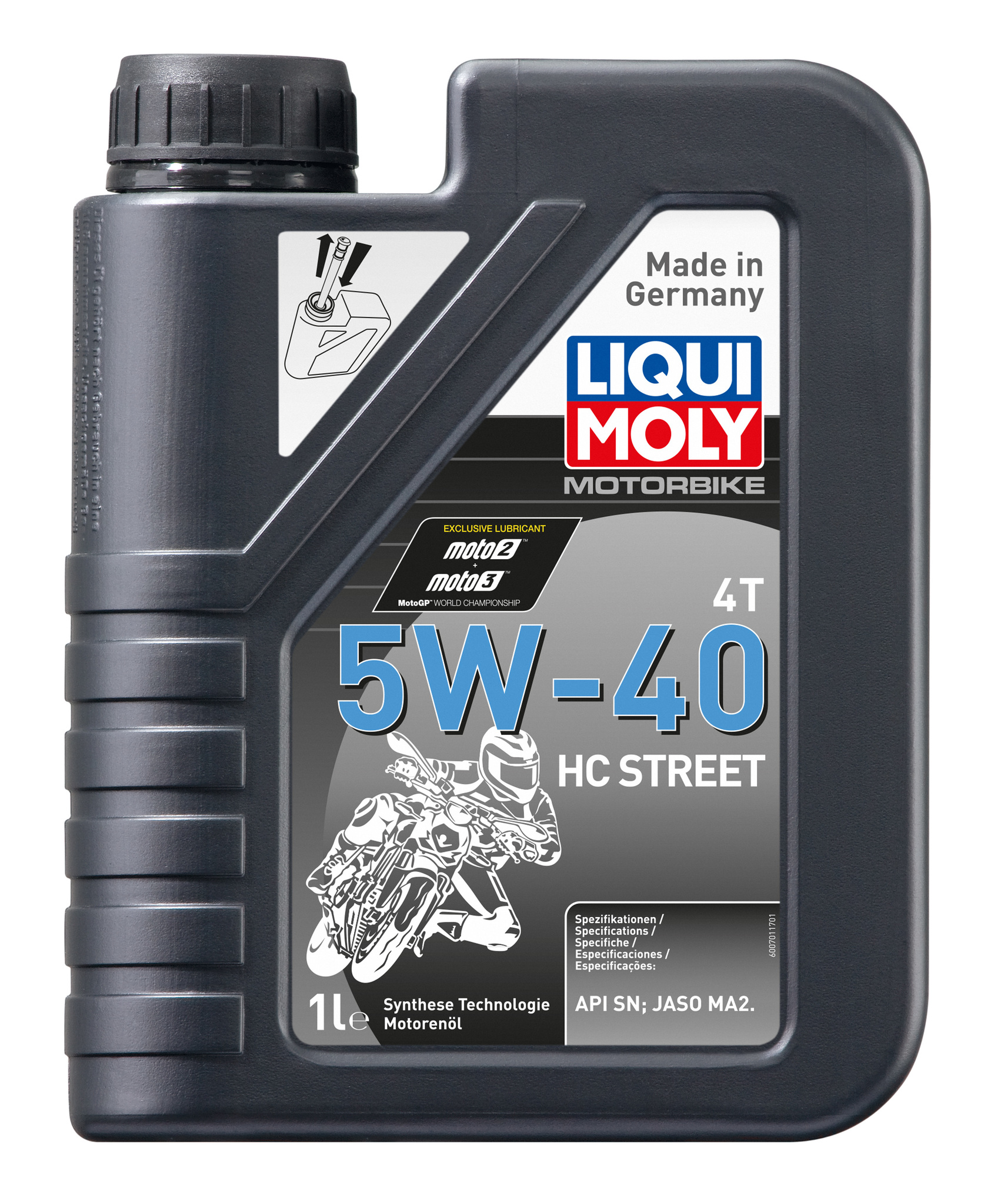 Моторное масло Liqui Moly Motorbike 4T HC Street 5W40 hc-синтетическое 4л