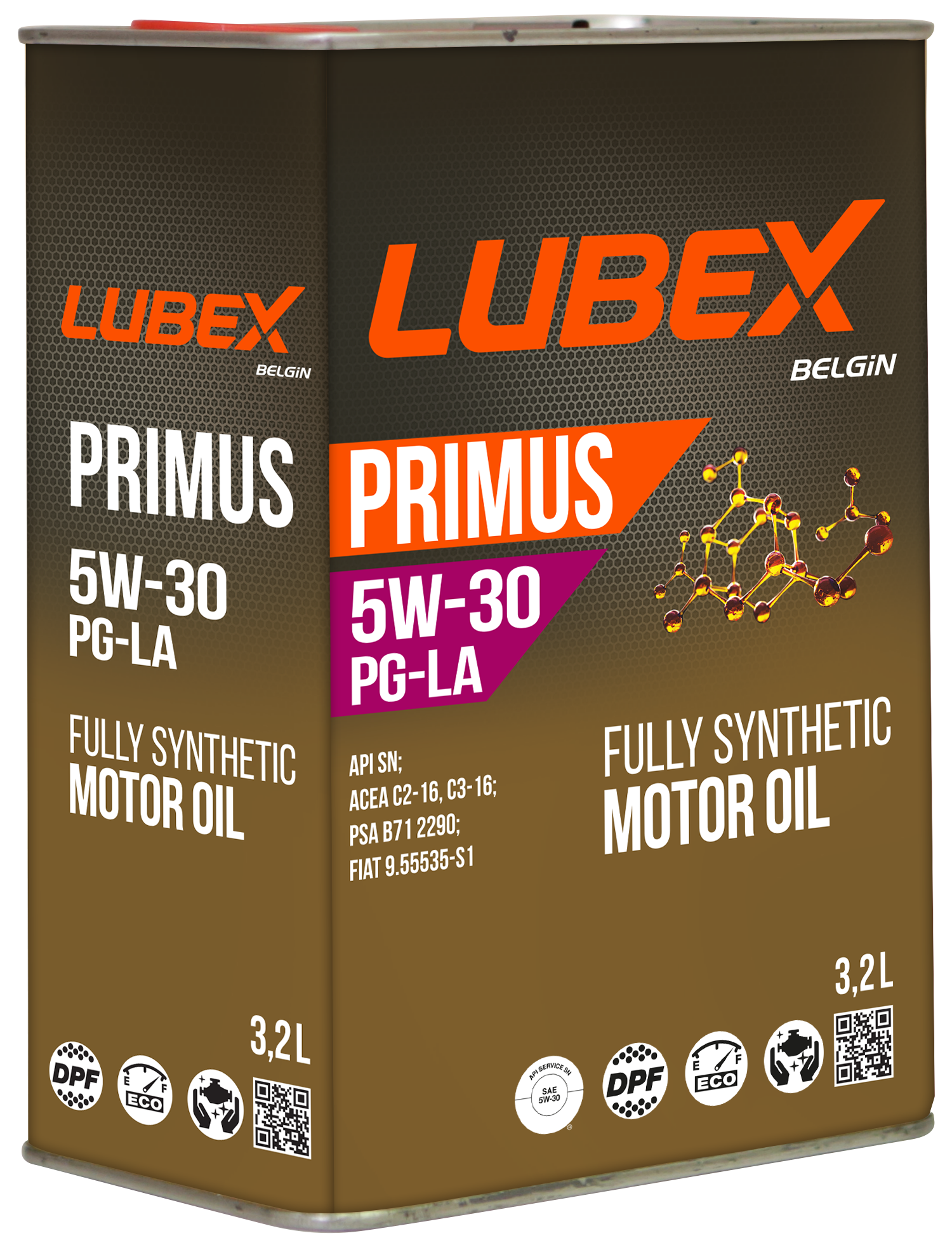 Синтетическое моторное масло LUBEX PRIMUS PG-LA 5W-30 SN C2/C3 3,2л