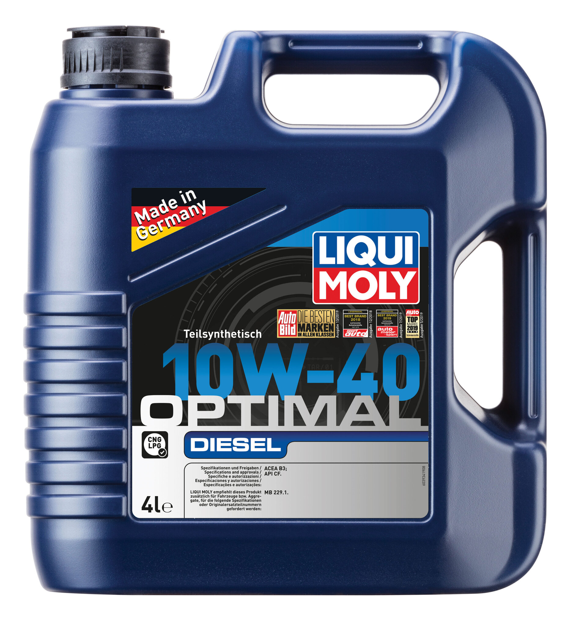 Моторное масло Liqui Moly Optimal Diesel 10W40 полусинтетическое 4л