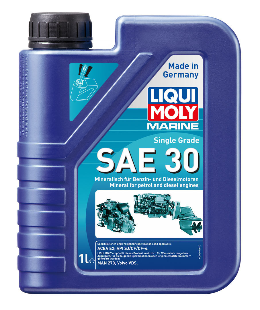 Liqui Moly Marine Single Grade  SAE 30 Минеральное моторное масло для лодок