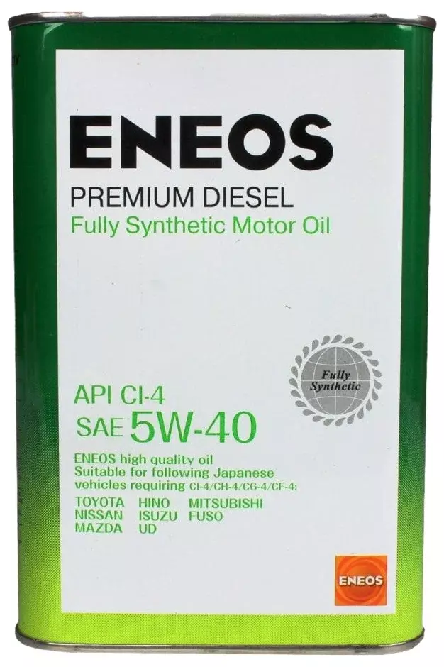 Синтетическое моторное масло ENEOS Premium Diesel CI-4 5W-40, 4 л