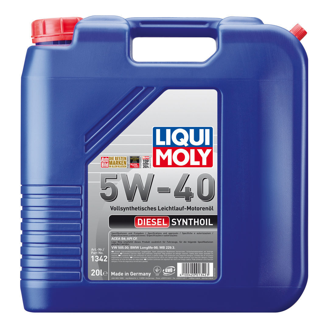 Моторное масло LIQUIMOLY Diesel Synthoil 5W40 синтетическое 20л