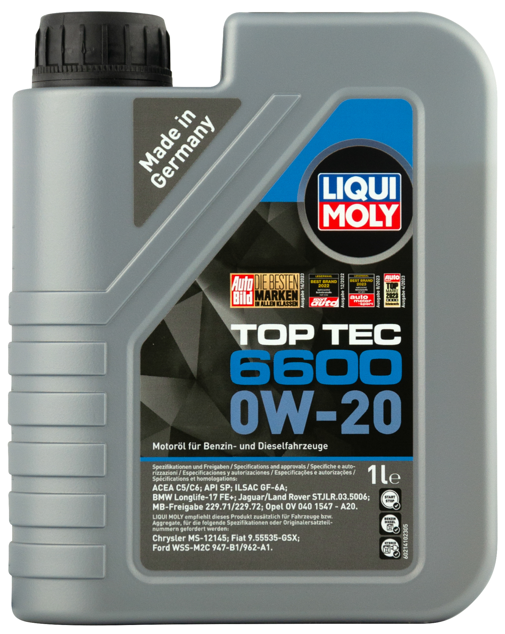 Моторное масло Liqui Moly Top Tec 6600 0W20 hc-синтетическое 1л