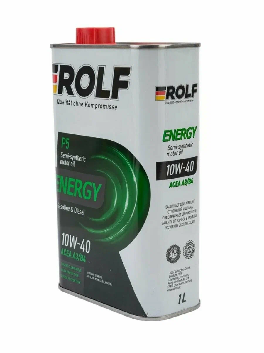 Моторное масло ROLF Energy 10W-40 SL/CF, полусинтетическое, 4л