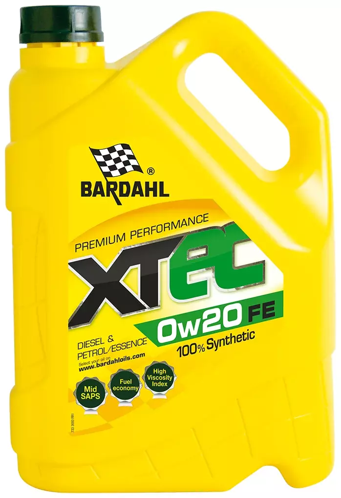 Синтетическое моторное масло Bardahl XTEC 0W-20 FE, 5 л