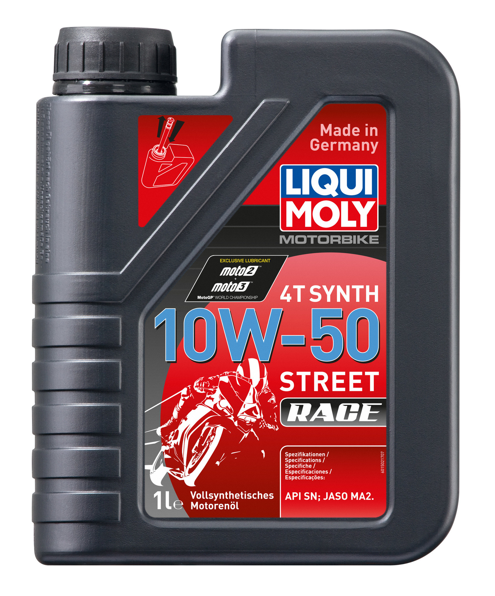 Моторное масло Liqui Moly Motorbike 4T Synth Street Race 10W50 синтетическое 1л