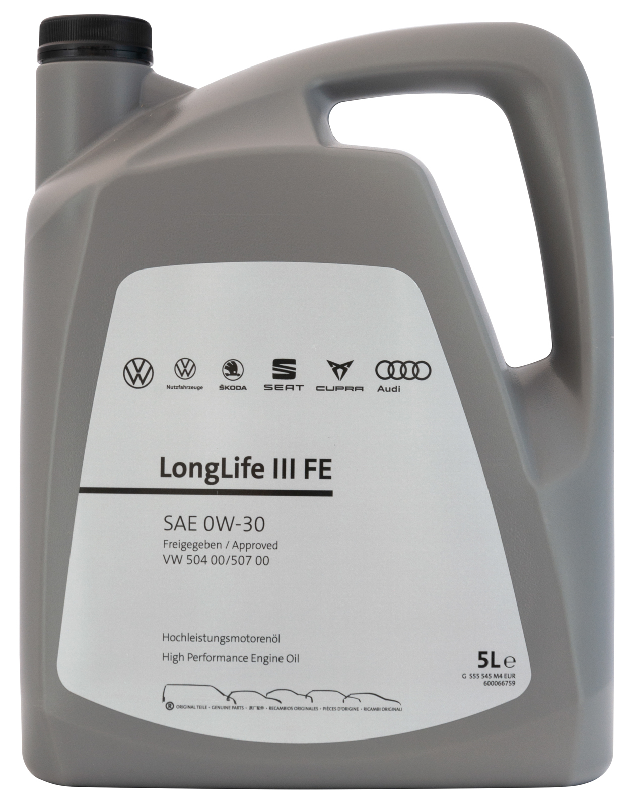Синтетическое моторное масло VOLKSWAGEN Longlife III FE 0W-30, 5 л,