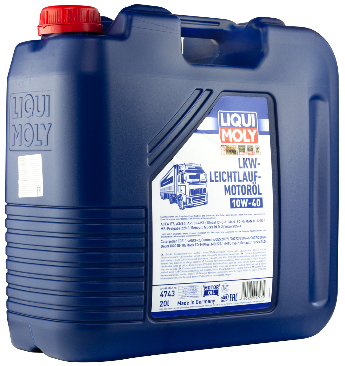 Масло моторное Liqui Moly LKW Leichtlauf Motoroil Basic 10W40 hc-синтетическое 20л