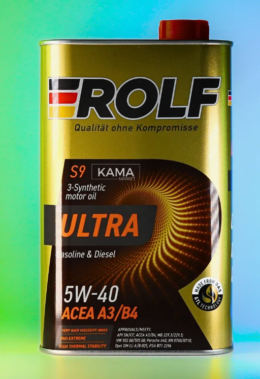Моторное масло ROLF ULTRA 5W-40 A3/B4 SN/CF,синтетическое, 1л