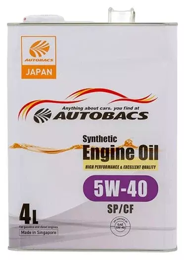 Масло моторное AUTOBACS ENGINE OIL SYNTHETIC 5W-40 синтетическое 4 л