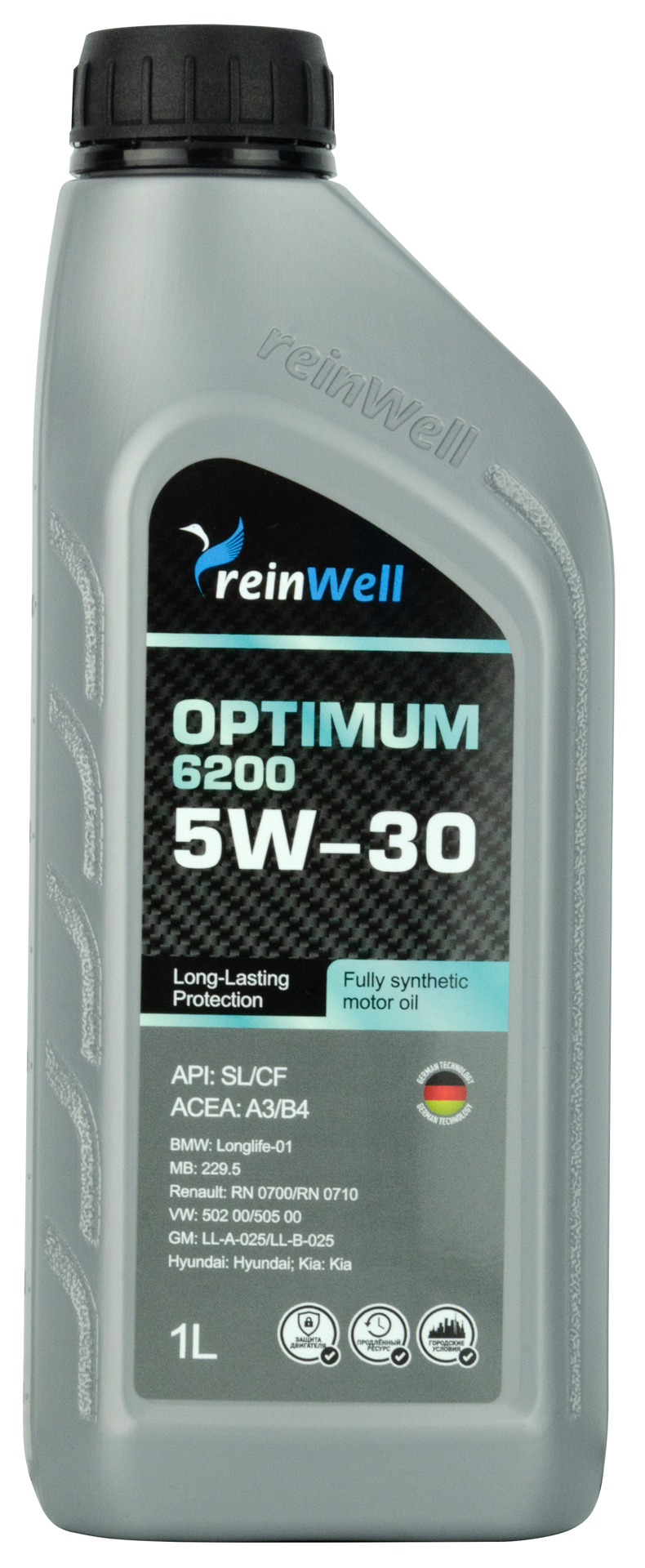 Моторное масло Reinwell OPTIMUM 6200 5W-30 синтетическое 1л