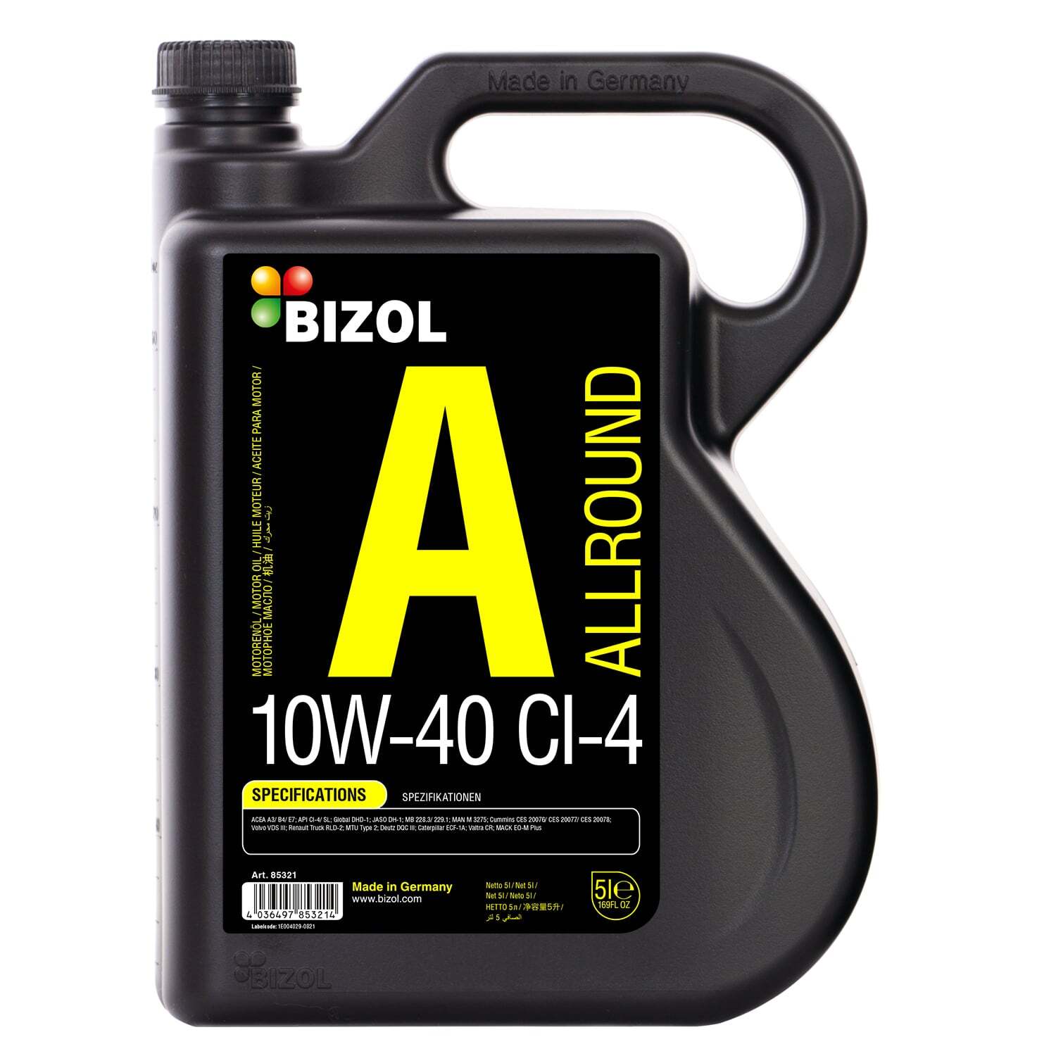 Синтетическое масло BIZOL НС Allround 10W-40 CI-4/SL A3/B4/E7 DH-1 (5л)