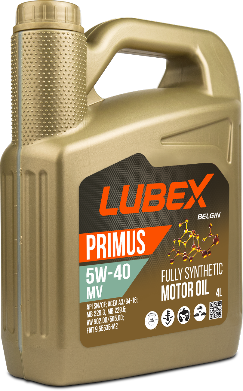 Синтетическое моторное масло LUBEX PRIMUS MV 5W-40, 4 л