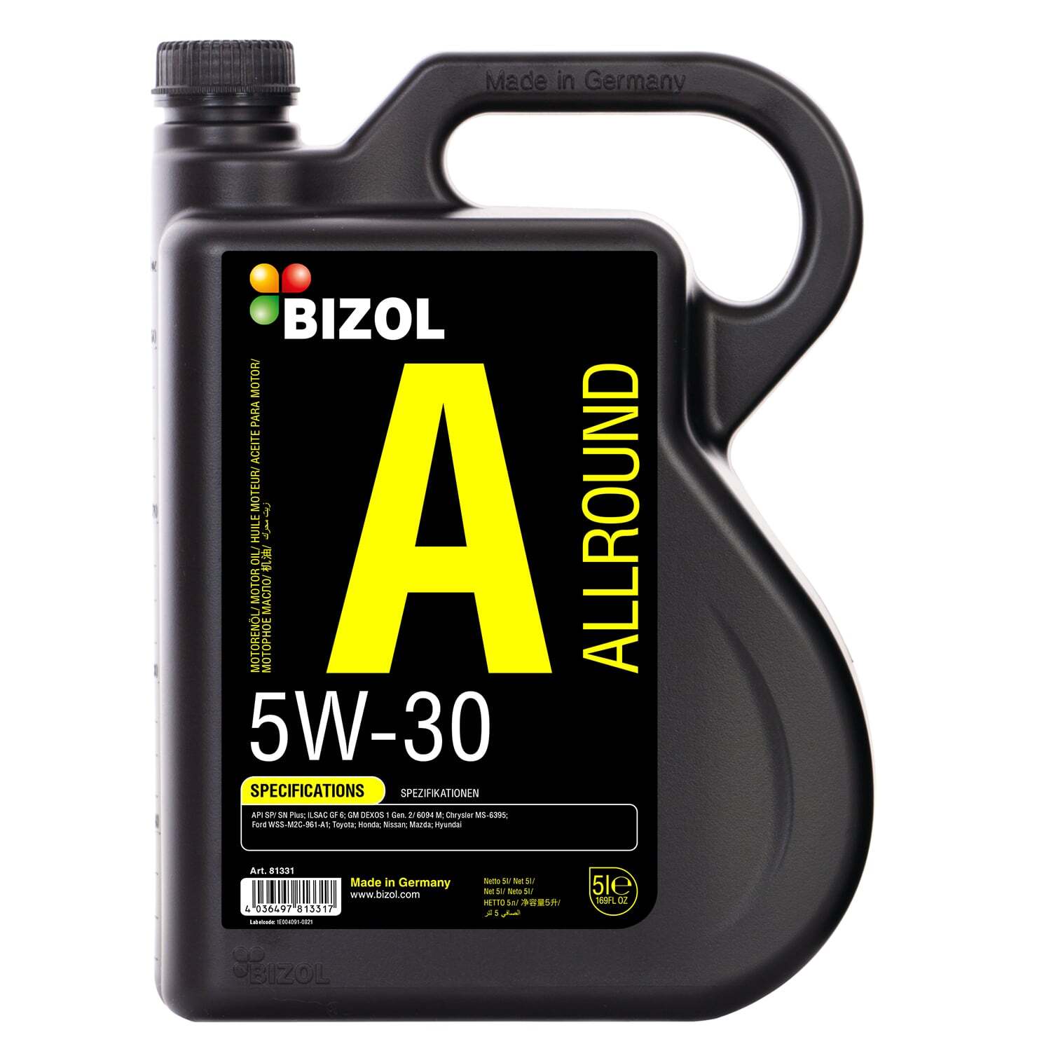 Моторное масло BIZOL НС Allround 5W-30 SN GF-5 (5 л)