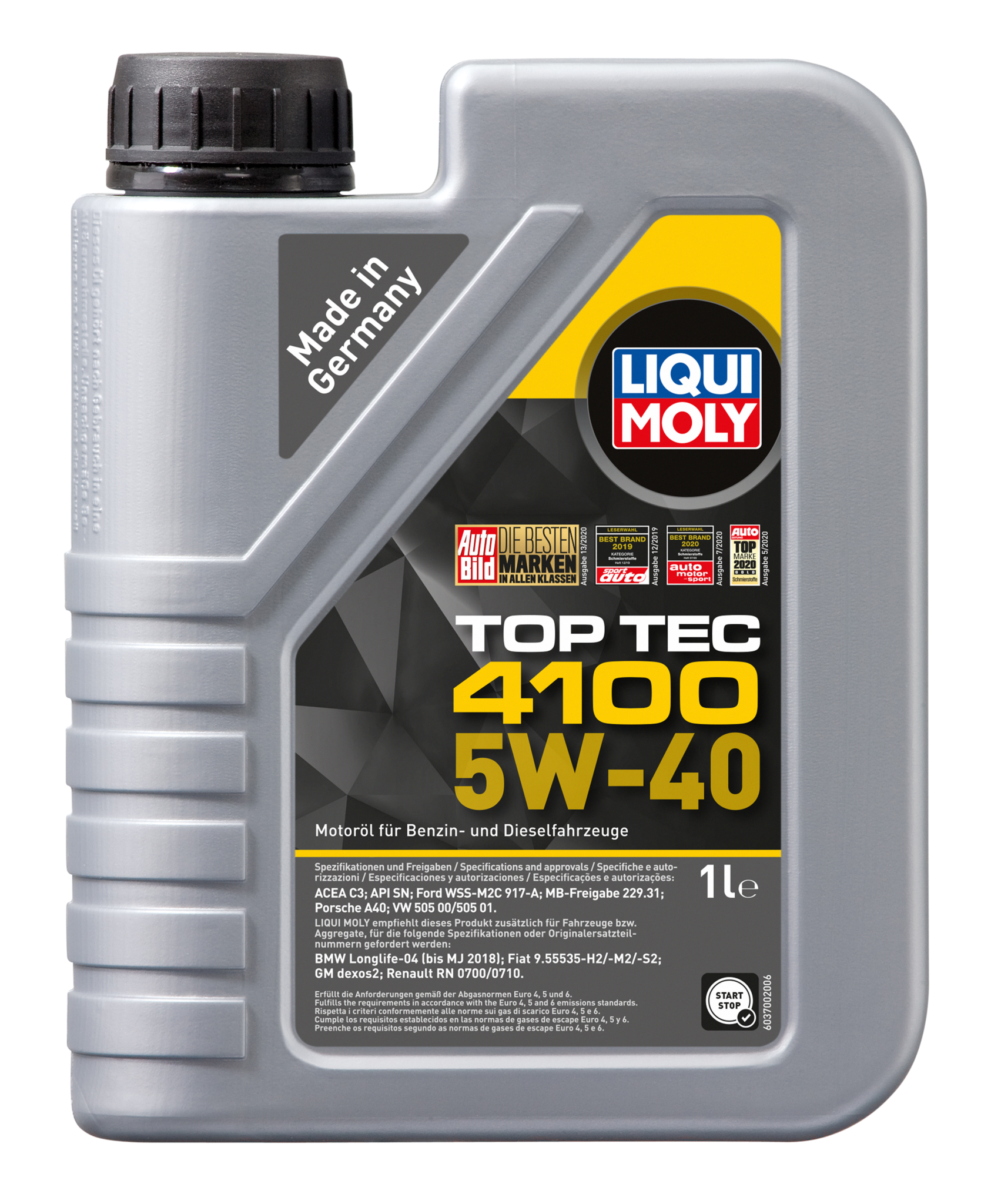 Моторное масло Liqui Moly Top Tec 4100 5W40 hc-синтетическое 1л