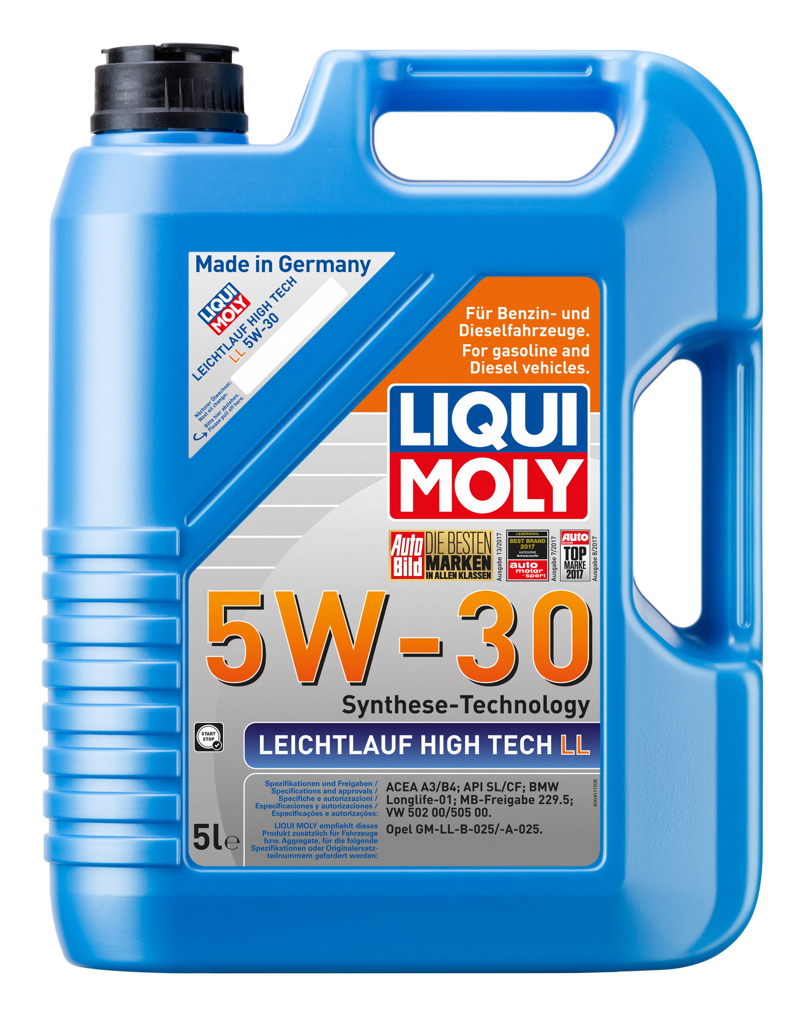 Моторное масло Liqui Moly Leichtlauf High Tech LL 5W30 hc-синтетическое 5л