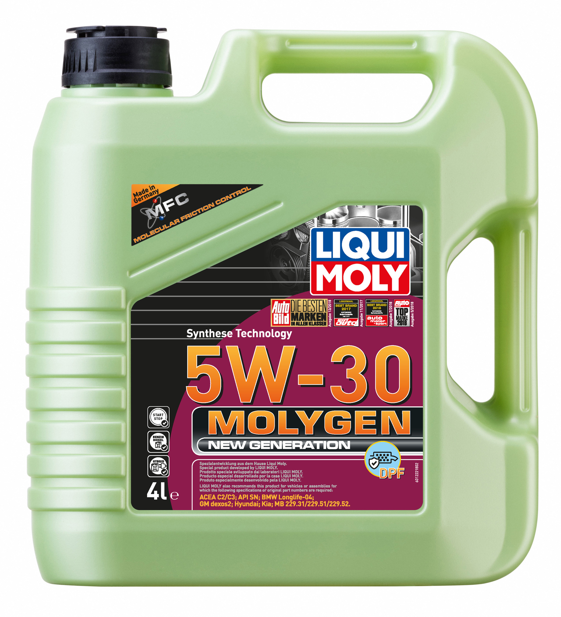 Моторное масло Liqui Moly Molygen New Generation DPF 5W30 НС-синтетическое 4л